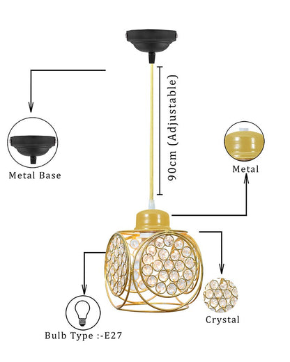 Crystal hanging light, ceiling lamp, Nordic E27 pendant, Ring Cube