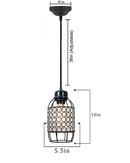 Crystal hanging light, ceiling lamp, Nordic E27 pendant, Half Capsule