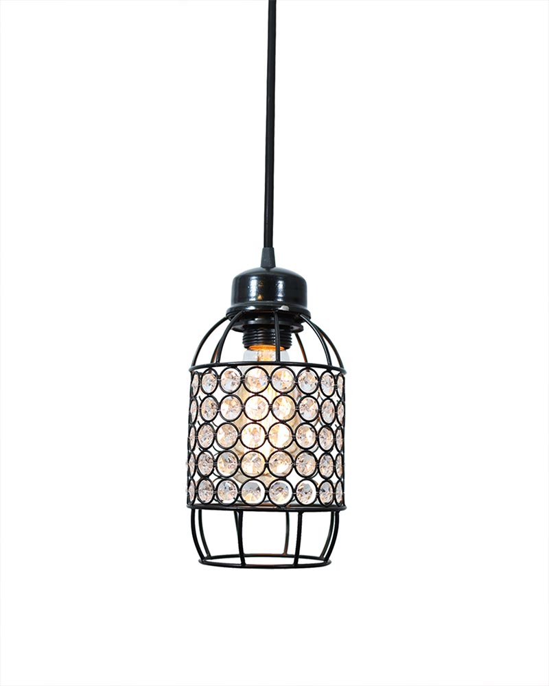 Crystal hanging light, ceiling lamp, Nordic E27 pendant, Half Capsule