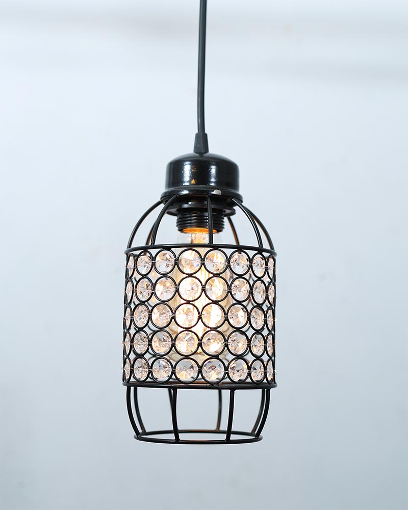 Crystal hanging light, ceiling lamp, Nordic E27 pendant, Half Capsule