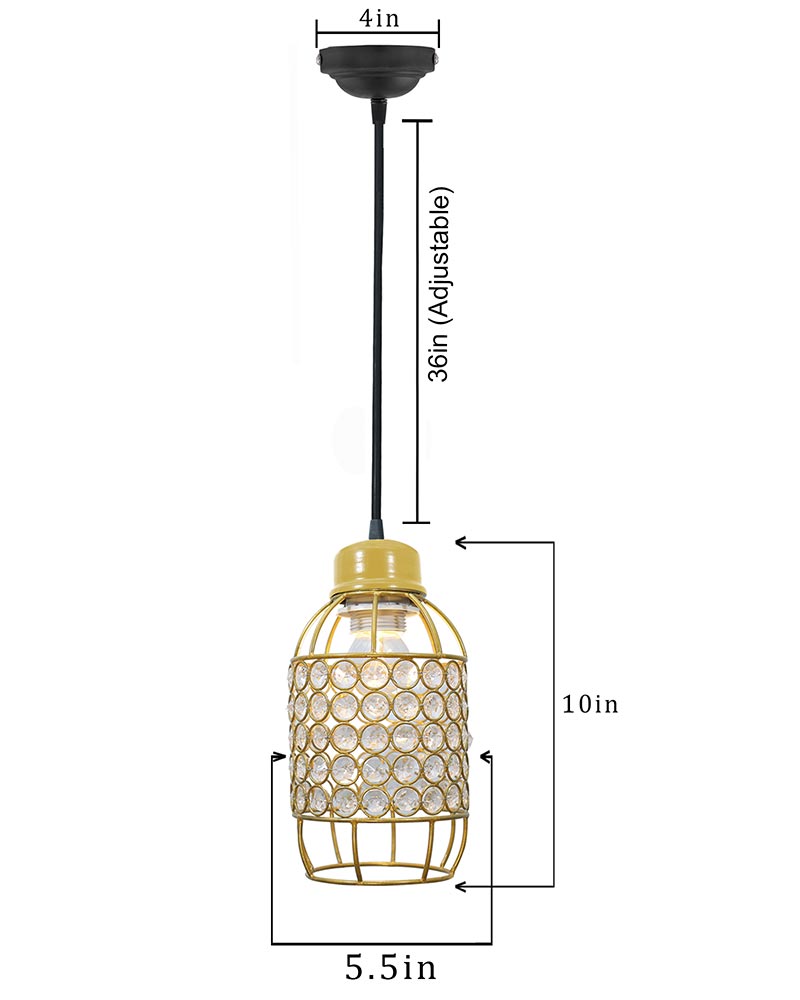 Crystal hanging light, ceiling lamp, Nordic E27 pendant, Half Capsule