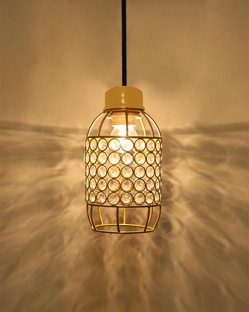 Crystal hanging light, ceiling lamp, Nordic E27 pendant, Half Capsule