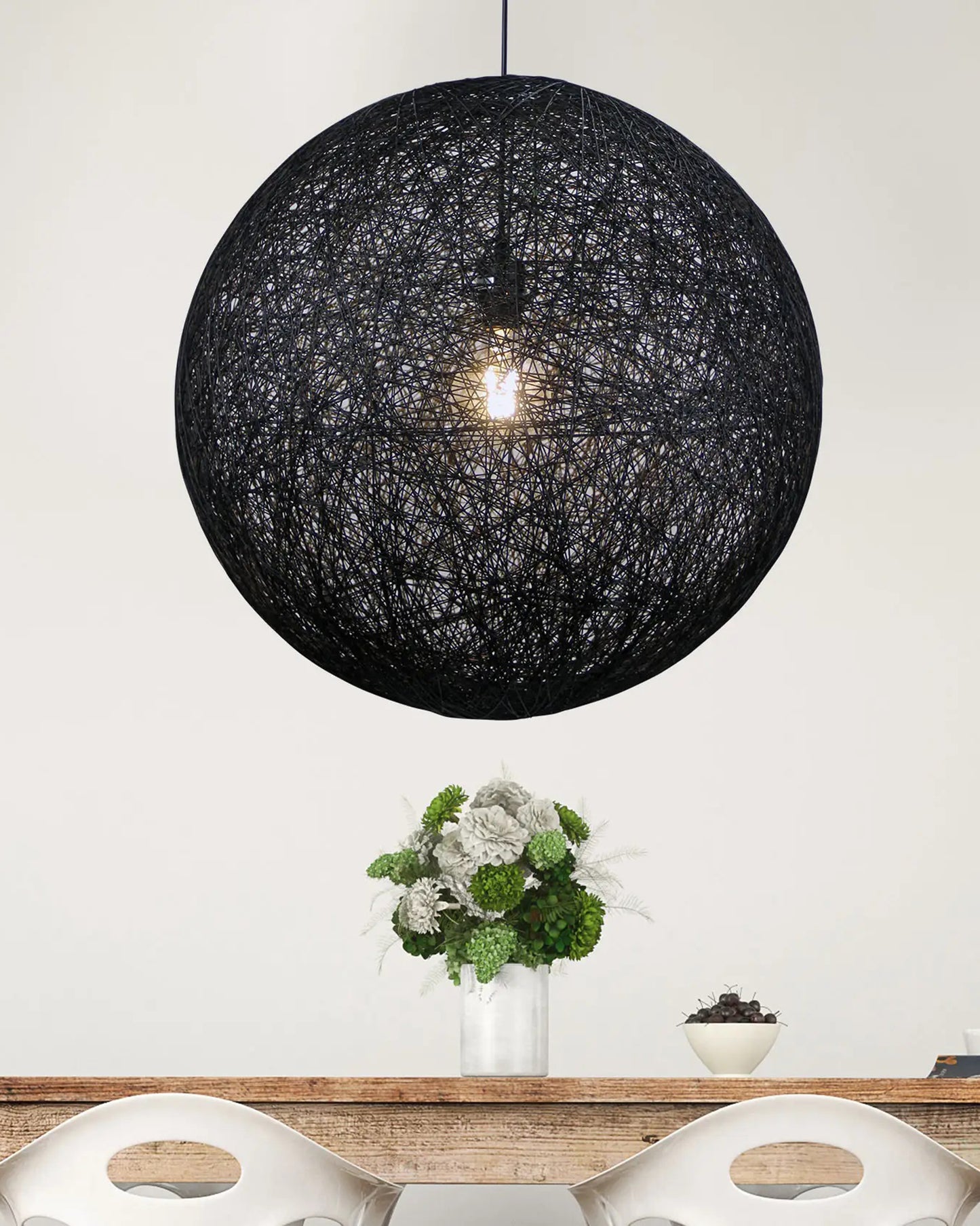 Ceiling Pendant Light , Lattice Wicker Rattan Globe Ball Style Lampshade Creative Personality bar, Coffee Shop, Bedroom, Restaurant Home, Blue