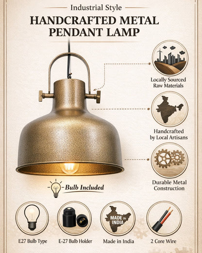 Nautical Barn Pendant Light Retro Pendant Light 14"Wide 1-Light Pendant Lamp with Dome Shape Ceiling Chandelier, Farmhouse