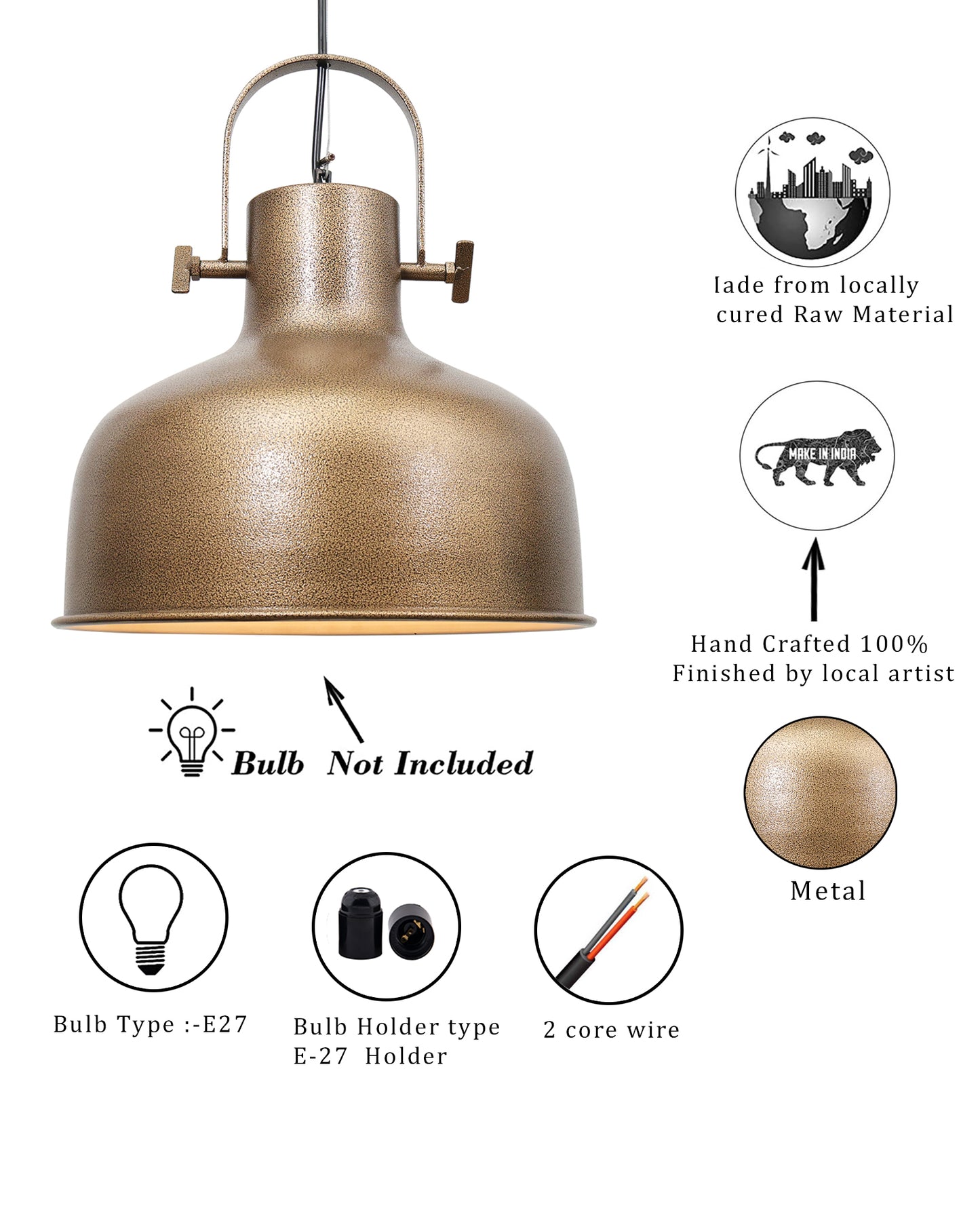 Nautical Barn Pendant Light Retro Pendant Light 14"Wide 1-Light Pendant Lamp with Dome Shape Ceiling Chandelier, Farmhouse