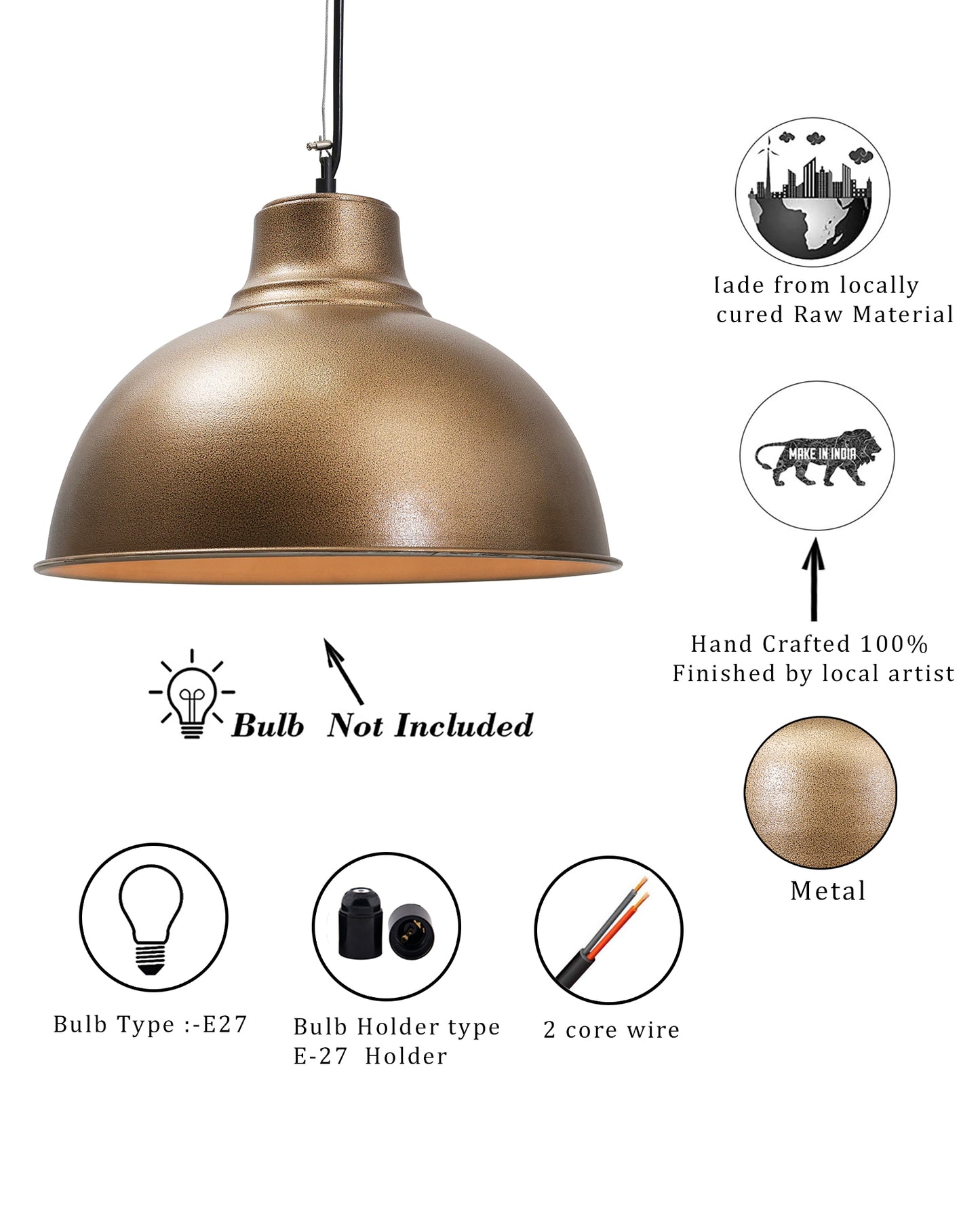 Nautical Barn Pendant Light Retro Pendant Light 16"" Wide 1-Light Pendant Lamp with Dome Shape Ceiling Chandelier, Inverted