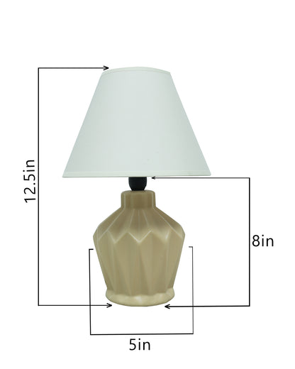 Modern Small Ceramic Table Lamp, Classic Bedside Desk lamp for Living Room Bedroom, Farmhouse Night