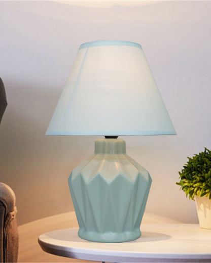 Modern Small Ceramic Table Lamp, Classic Bedside Desk lamp for Living Room Bedroom, Farmhouse Night