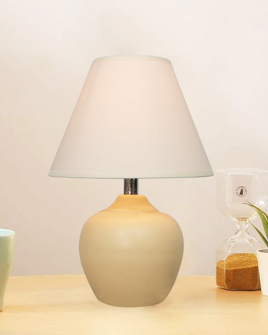 Modern Small Ceramic Table Lamp, Classic Bedside Desk lamp for Living Room Bedroom, Farmhouse Night