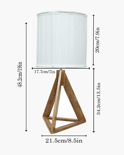 Industrial French Country Rustic Bedside Desk Nightstand Lamp for Bedroom Living Room Office College Bookcase, Dark Burn Finish, Triangle