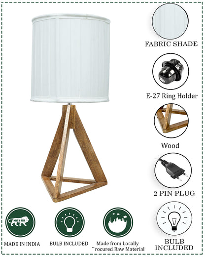 Industrial French Country Rustic Bedside Desk Nightstand Lamp for Bedroom Living Room Office College Bookcase, Dark Burn Finish, Triangle