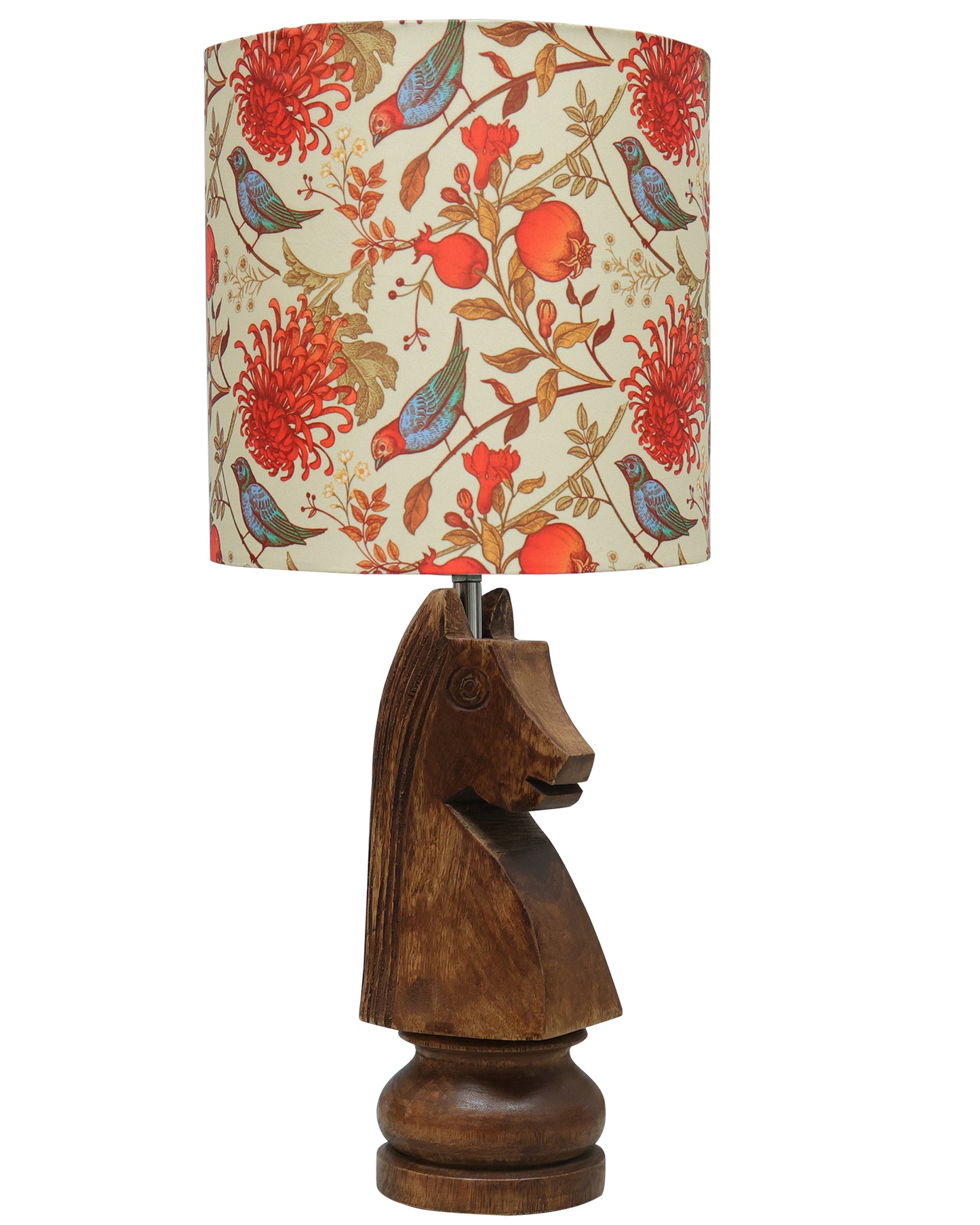 Chess Bedside Table Desk Lamp Rustic Wood Base Fabric Shade for Décor, Accent Light, Gameroom, Kids', Living Room, Bedroom, Office, Resturant