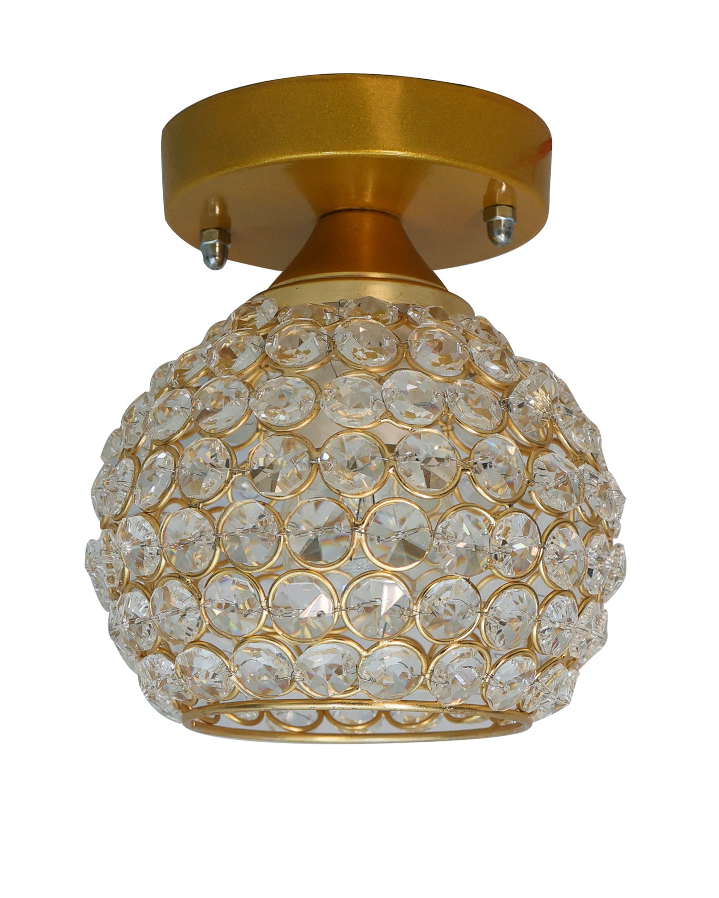 Semi Flush Mount Ceiling Light, Crystal Semi Flush Mount Light Fixture,Metal Crystal Flush Mount Ceiling Light, for Hallway Light Fixture