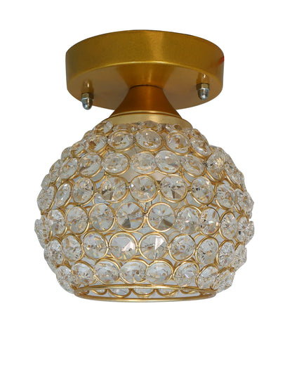 Semi Flush Mount Ceiling Light, Crystal Semi Flush Mount Light Fixture,Metal Crystal Flush Mount Ceiling Light, for Hallway Light Fixture