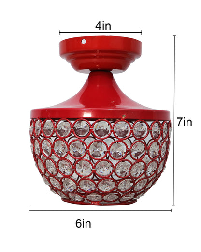 Semi Flush Mount Ceiling Light, Crystal Semi Flush Mount Light Fixture,Metal Crystal Flush Mount Ceiling Light, for Hallway Light Fixture