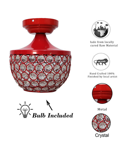 Semi Flush Mount Ceiling Light, Crystal Semi Flush Mount Light Fixture,Metal Crystal Flush Mount Ceiling Light, for Hallway Light Fixture