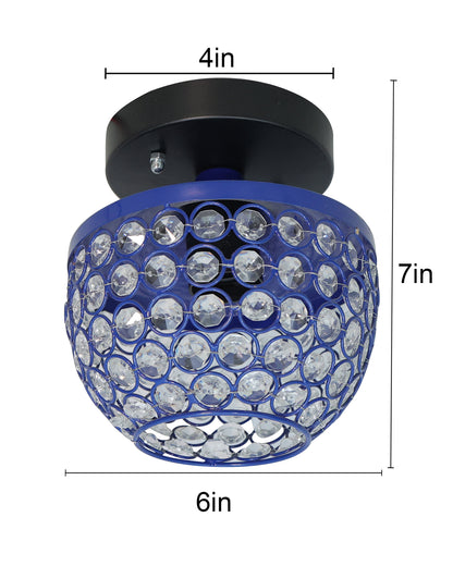 Semi Flush Mount Ceiling Light, Crystal Semi Flush Mount Light Fixture,Metal Crystal Flush Mount Ceiling Light, for Hallway Light Fixture
