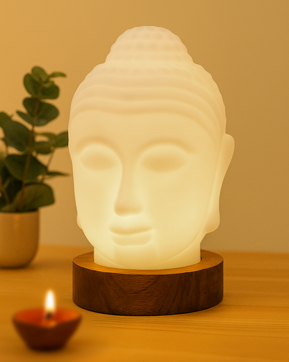 White Buddha Statue for Home Decor, Glass Meditation Buddha Decor for Home