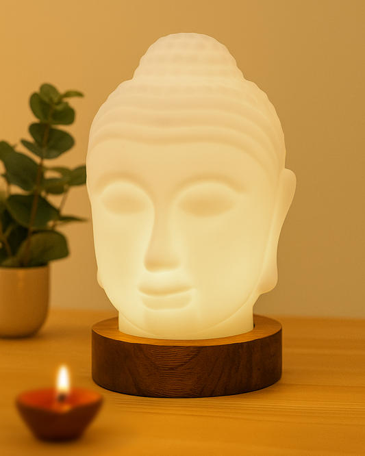 White Buddha Statue for Home Decor, Glass Meditation Buddha Decor for Home