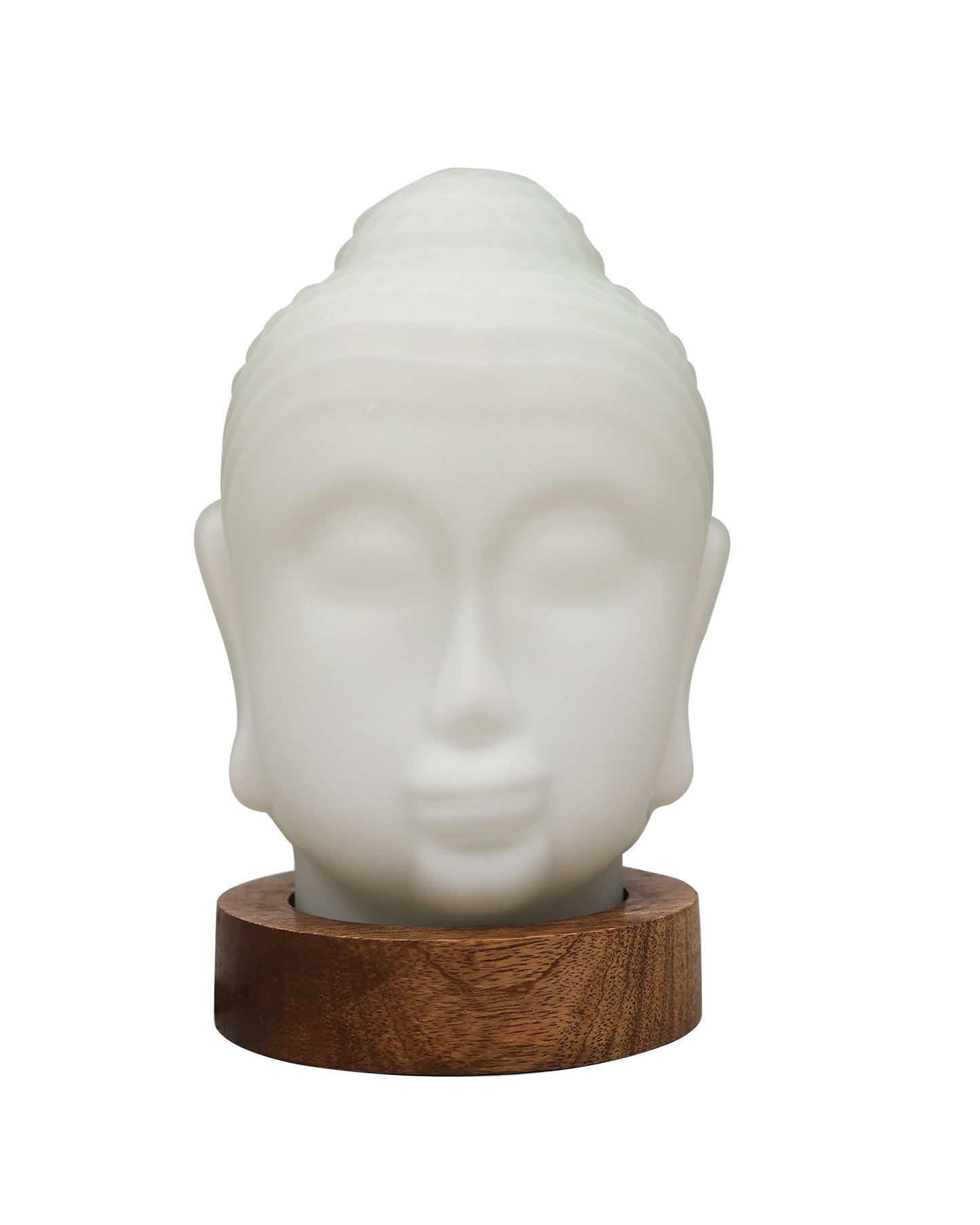 White Buddha Statue for Home Decor, Glass Meditation Buddha Decor for Home