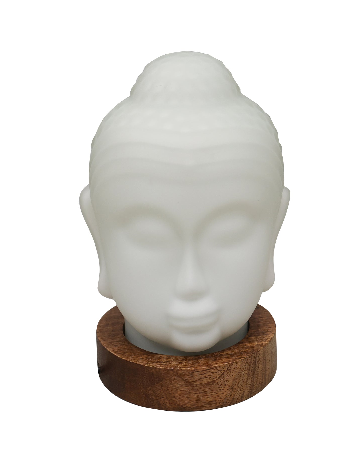 White Buddha Statue for Home Decor, Glass Meditation Buddha Decor for Home
