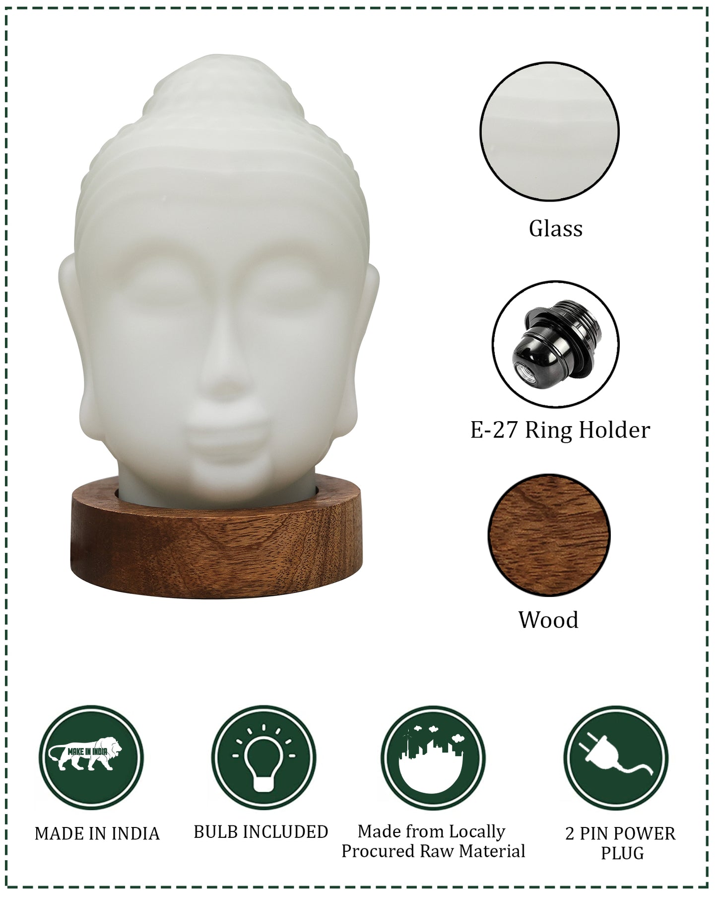 White Buddha Statue for Home Decor, Glass Meditation Buddha Decor for Home