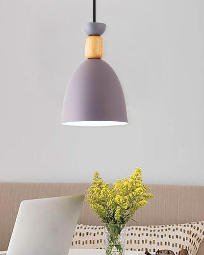 Aluminum Wood Chandelier Elegance Pendant Light Kit Modern Rustic Hanging Lamp E27 Base Hanging Light Grey