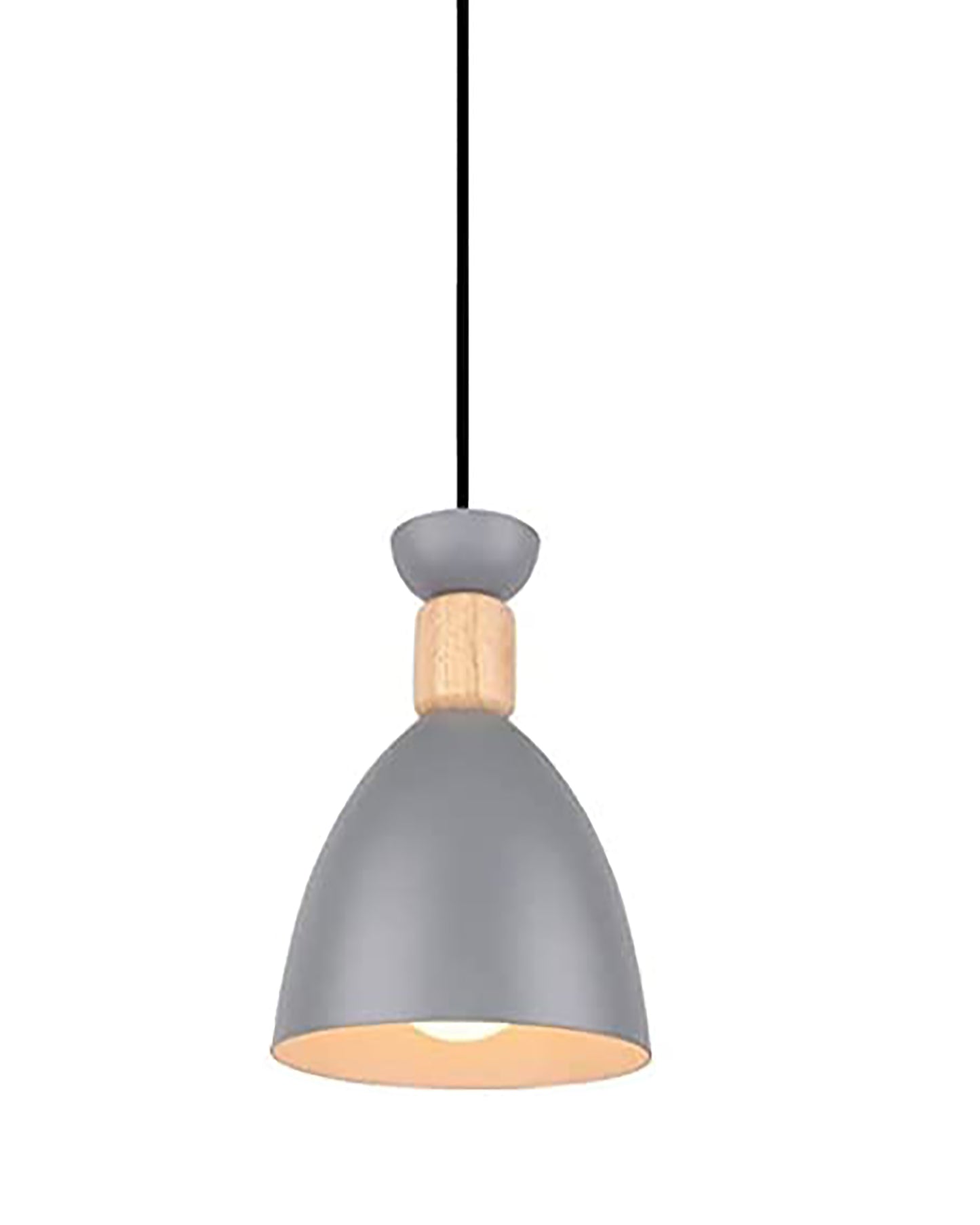 Aluminum Wood Chandelier Elegance Pendant Light Kit Modern Rustic Hanging Lamp E27 Base Hanging Light Grey