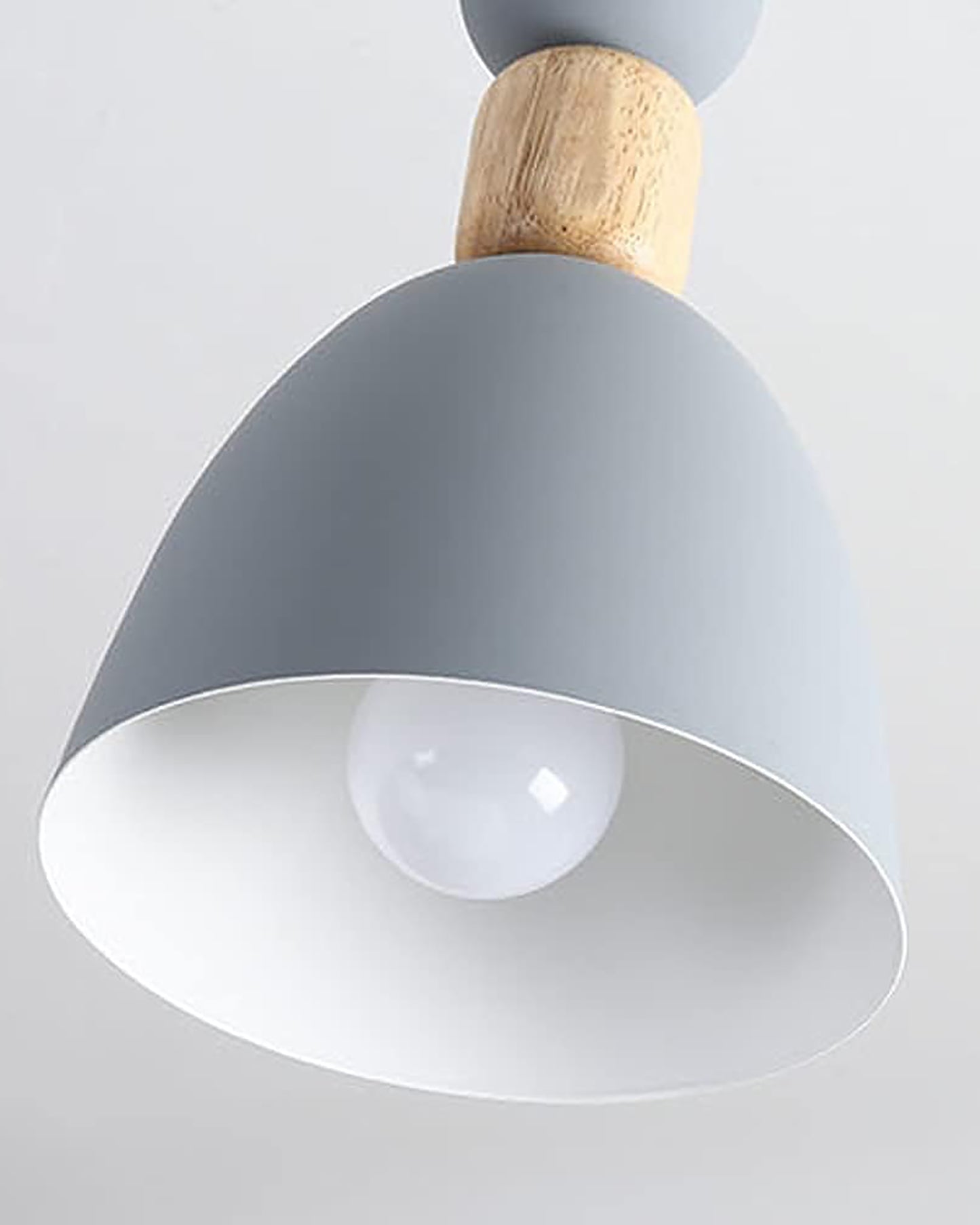Aluminum Wood Chandelier Elegance Pendant Light Kit Modern Rustic Hanging Lamp E27 Base Hanging Light Grey