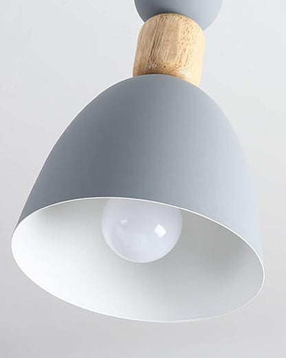 Aluminum Wood Chandelier Elegance Pendant Light Kit Modern Rustic Hanging Lamp E27 Base Hanging Light Grey