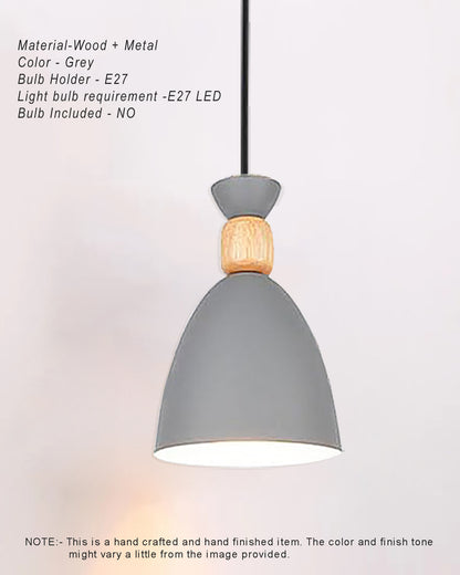 Aluminum Wood Chandelier Elegance Pendant Light Kit Modern Rustic Hanging Lamp E27 Base Hanging Light Grey