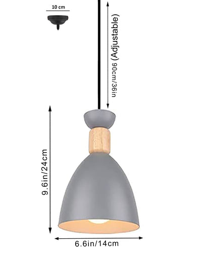 Aluminum Wood Chandelier Elegance Pendant Light Kit Modern Rustic Hanging Lamp E27 Base Hanging Light Grey