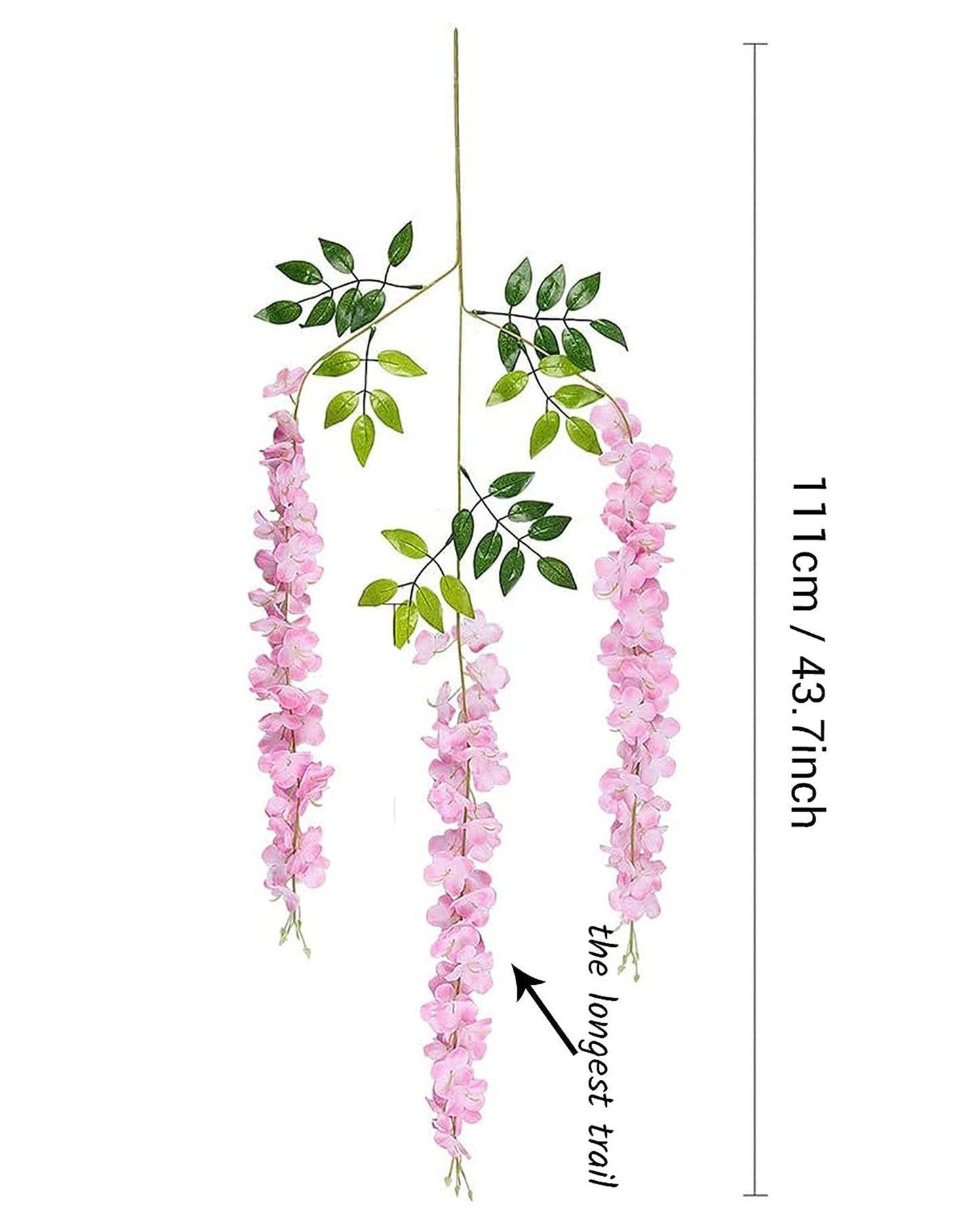 Wisteria Hanging Flowers 3.7 Feet Artificial Flowers Fake Wisteria Vine Hanging Garland Silk Flowers String for Wedding Party Home Greenery Wall Decor