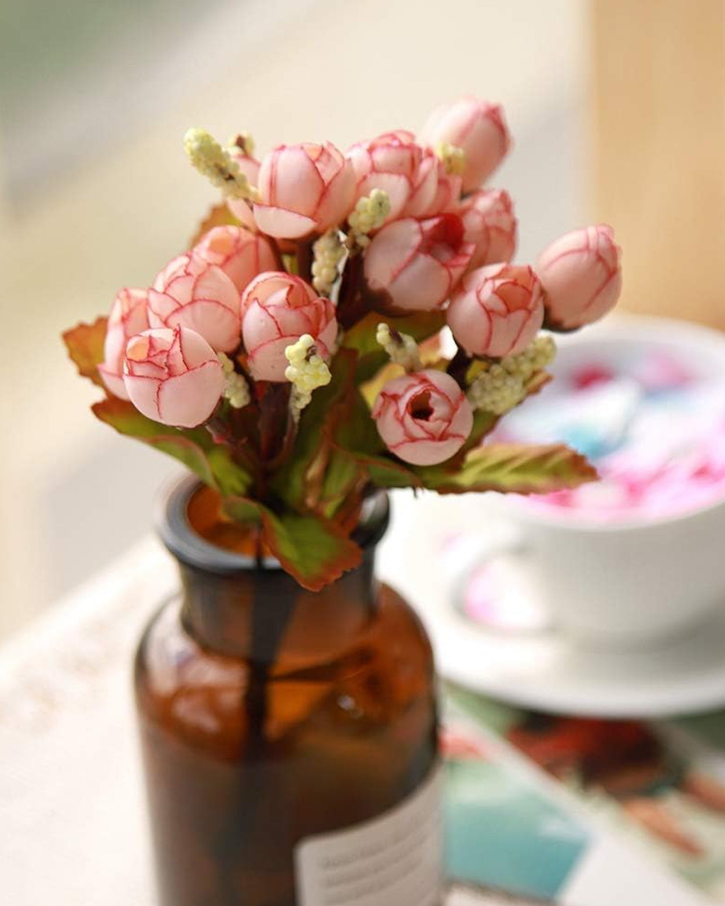 Artificial Flowers Rose for Home Decoration Bunch | Small Size Bunch| Indoor Outdoor UV Resistant
