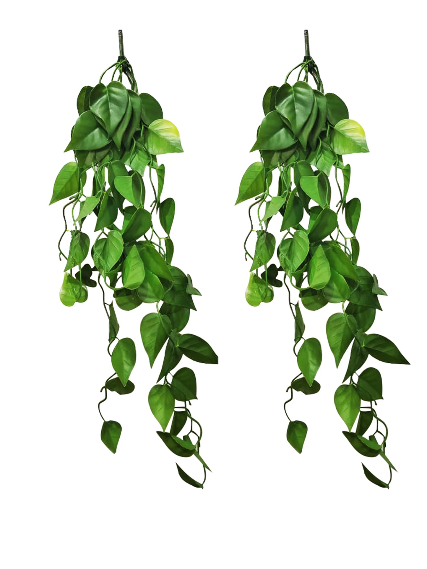 Artificial Fake Hanging Vine Plant Leaves Decoration, Money Plant, Creeper Silk Cloth, Wall Room Balcony Green without pot, SIZE cm