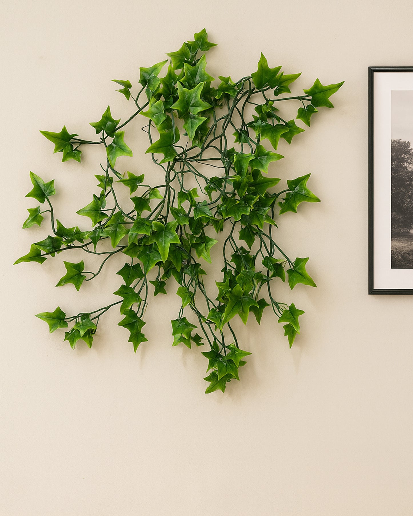 Artificial Fake Hanging Vine Plant Leaves Decoration, Star Shape Plant, Creeper Silk Cloth, Wall Room Balcony Green without pot, SIZE cm