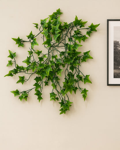 Artificial Fake Hanging Vine Plant Leaves Decoration, Star Shape Plant, Creeper Silk Cloth, Wall Room Balcony Green without pot, SIZE cm