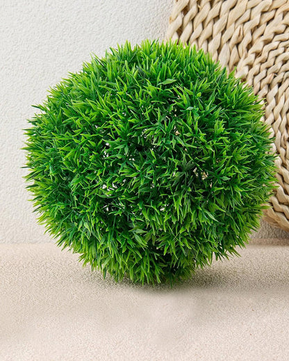 Fake Plants for Bathroom/Home Office Decor, Small Artificial Faux Greenery for House Decoration Office Cubicle Shelf Window, Trimming Ball, set of 2 with metal Pot