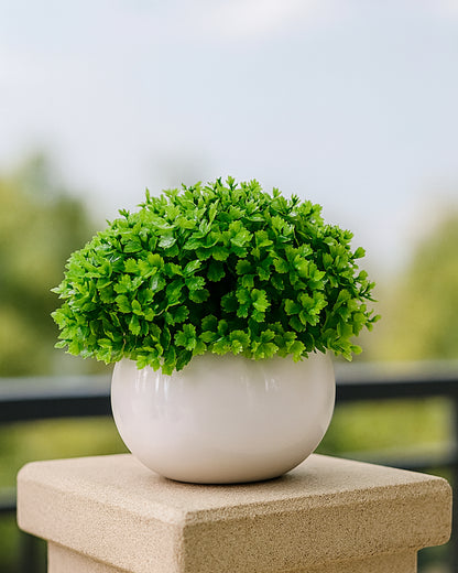 Fake Plants for Bathroom/Home Office Decor, Small Artificial Faux Greenery for House Decoration Office Cubicle Shelf Window, Boxwood, set of 4 (Without Pot)