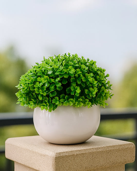 Fake Plants for Bathroom/Home Office Decor, Small Artificial Faux Greenery for House Decoration Office Cubicle Shelf Window, Boxwood, set of 4 (Without Pot)