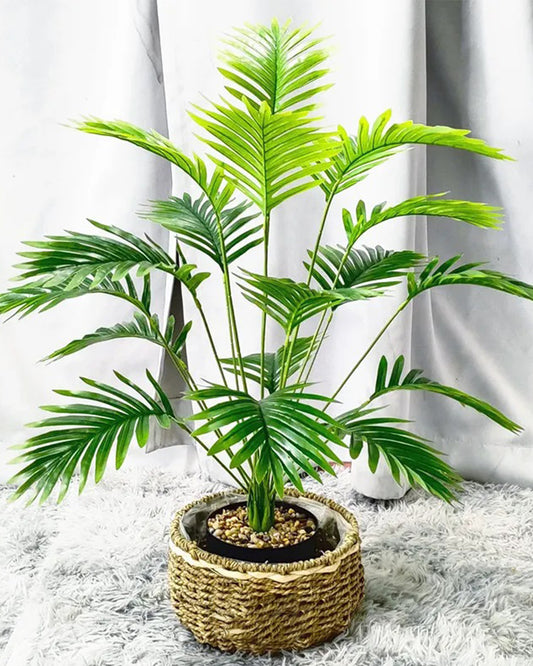 Artificial Faux Palm Plants Acacia/Green Tropical Plant Tree for Home Decor Living Room Corner Office Small Medium Size 28 inch (Without Pot, 1)