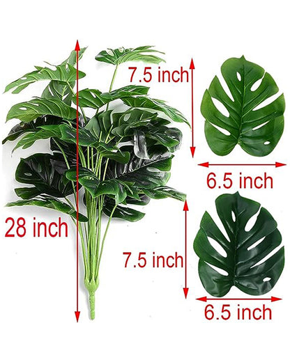 Artificial Ornamental Monstera Plant/Green Faux Tropical Plant Tree for Home Decor Living Room Corner Office Small Medium Size 28 inch (Without Pot, 1)