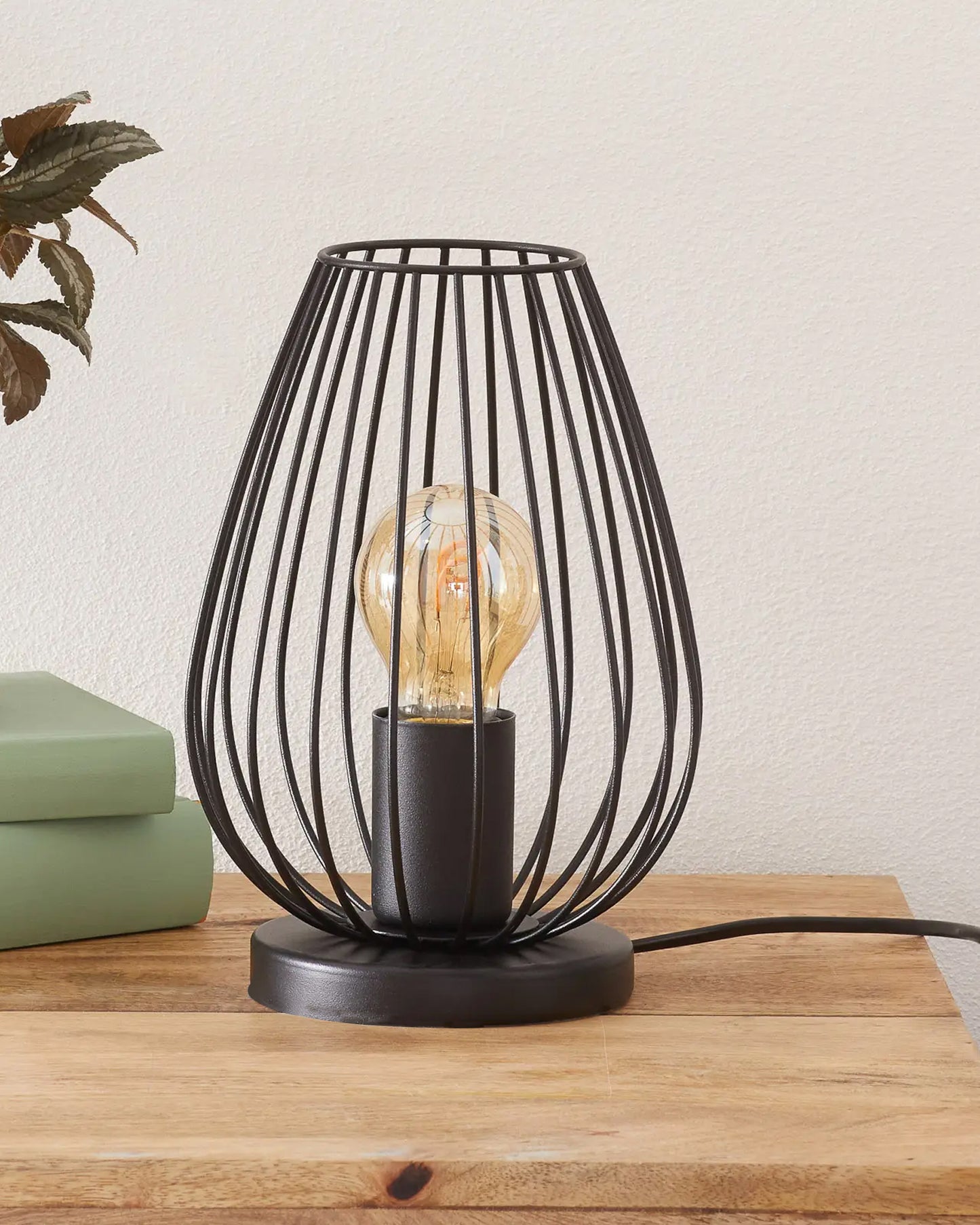 Rugby Metal Cage Table Lamp, Vintage Flame Table Lamp, E27 Decorative Bedside Lamp