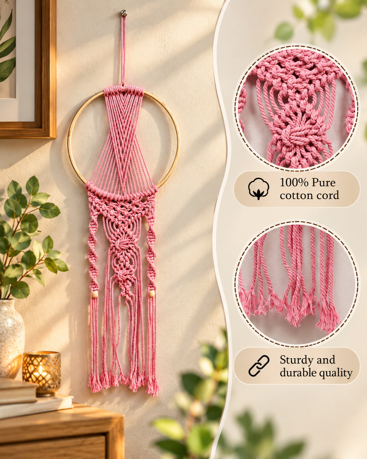 Macrame Dream Catchers for Bedroom Adult Dream Catcher Wall Decor Large Boho Wall Hanging Wood Beads Tassels Home Decoration Ornament Craft Gift