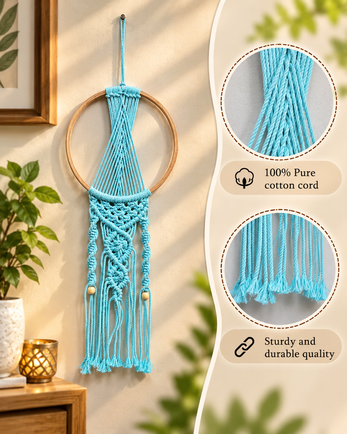 Macrame Dream Catchers for Bedroom Adult Dream Catcher Wall Decor Large Boho Wall Hanging Wood Beads Tassels Home Decoration Ornament Craft Gift