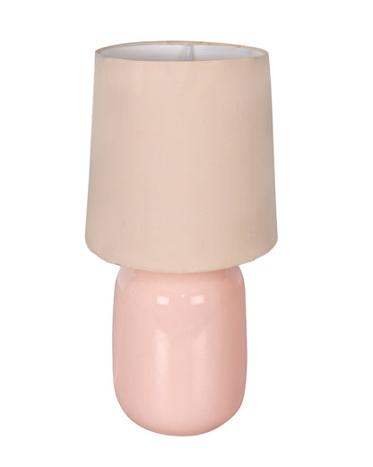 Modern Small Ceramic Table Lamp, Bedside Desk lamp for Living Room Bedroom, Farmhouse Nightstand Lamps Glossy Dovel