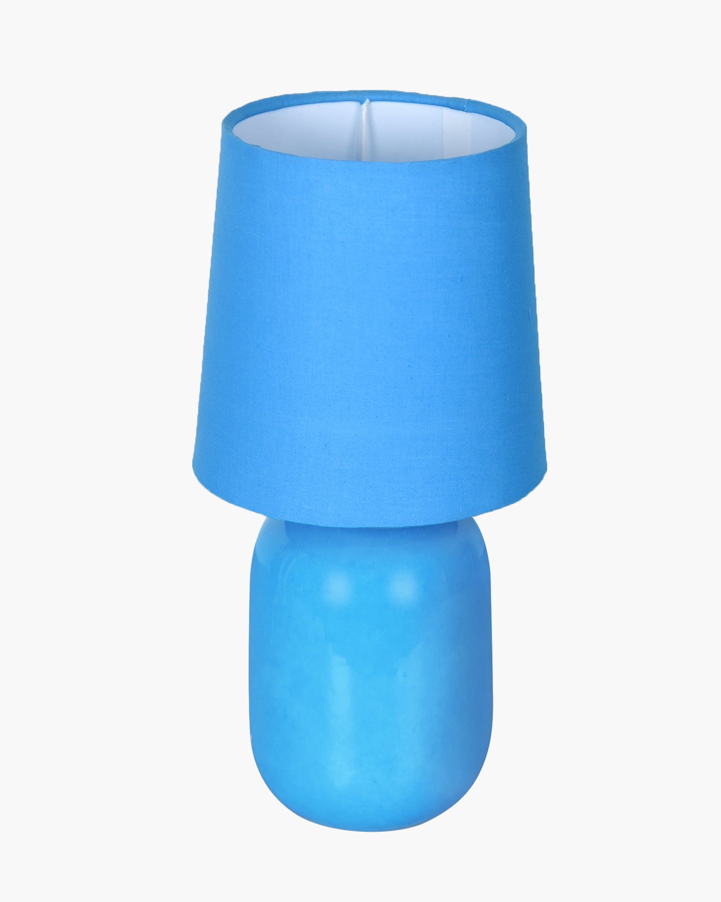 Modern Small Ceramic Table Lamp, Bedside Desk lamp for Living Room Bedroom, Farmhouse Nightstand Lamps Glossy Dovel
