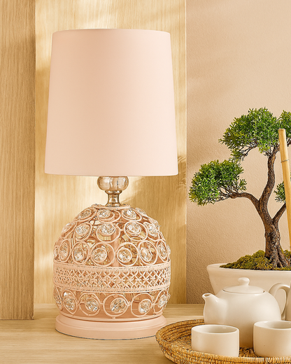 Modern Small Crystal Table Lamp,Contemporary Bedroom Bedside Nightstand Lamp,Desk Globe Lamp for Living Room Girls Kids Room