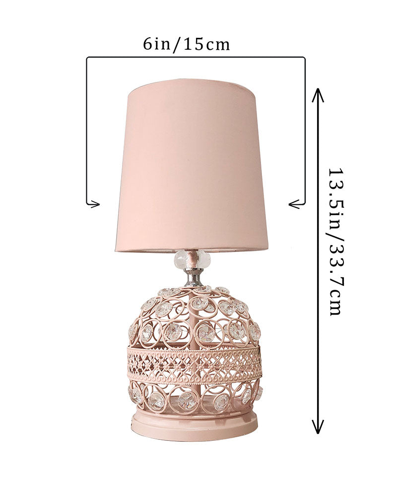 Modern Small Crystal Table Lamp,Contemporary Bedroom Bedside Nightstand Lamp,Desk Globe Lamp for Living Room Girls Kids Room
