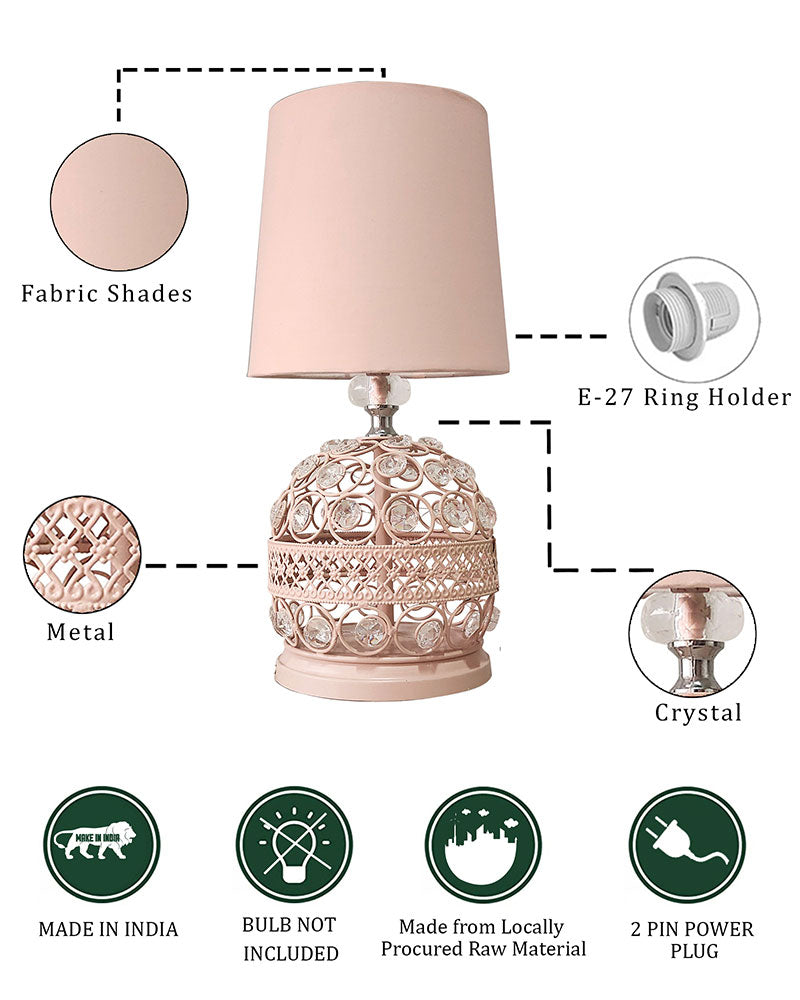 Modern Small Crystal Table Lamp,Contemporary Bedroom Bedside Nightstand Lamp,Desk Globe Lamp for Living Room Girls Kids Room